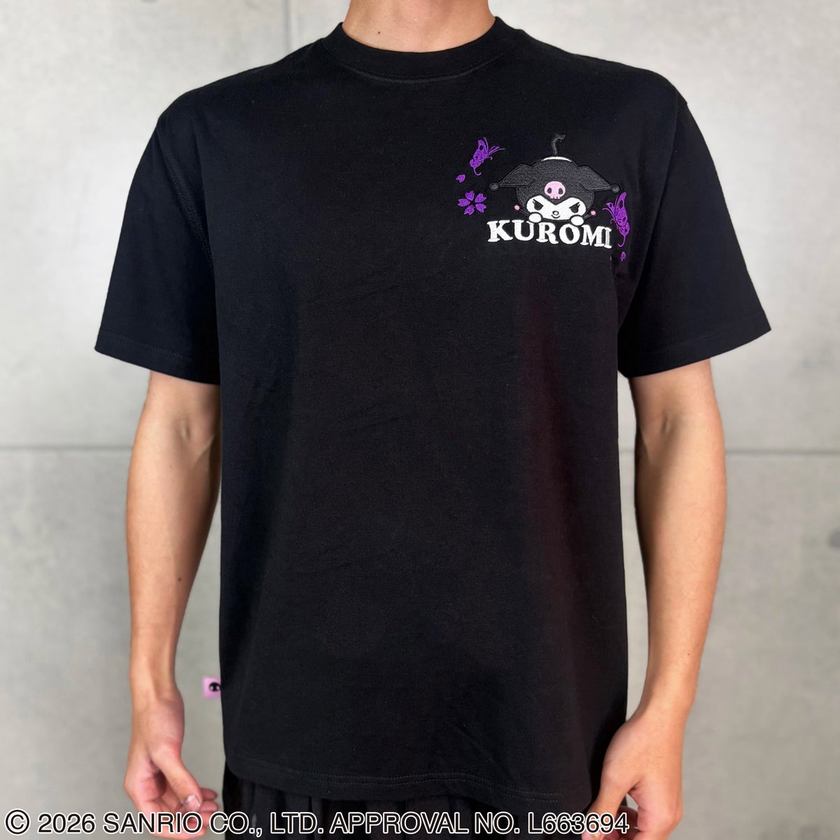 ＜予約＞【絡繰魂・粋×KUROMI】“KUROMI JAPAN”刺繍入りTシャツ