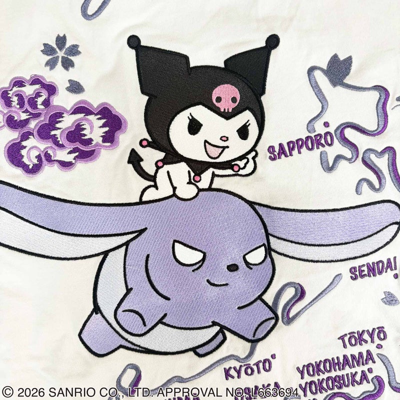 ＜予約＞【絡繰魂・粋×KUROMI】“KUROMI JAPAN”刺繍入りTシャツ