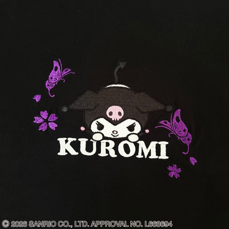 ＜予約＞【絡繰魂・粋×KUROMI】“KUROMI JAPAN”刺繍入りTシャツ