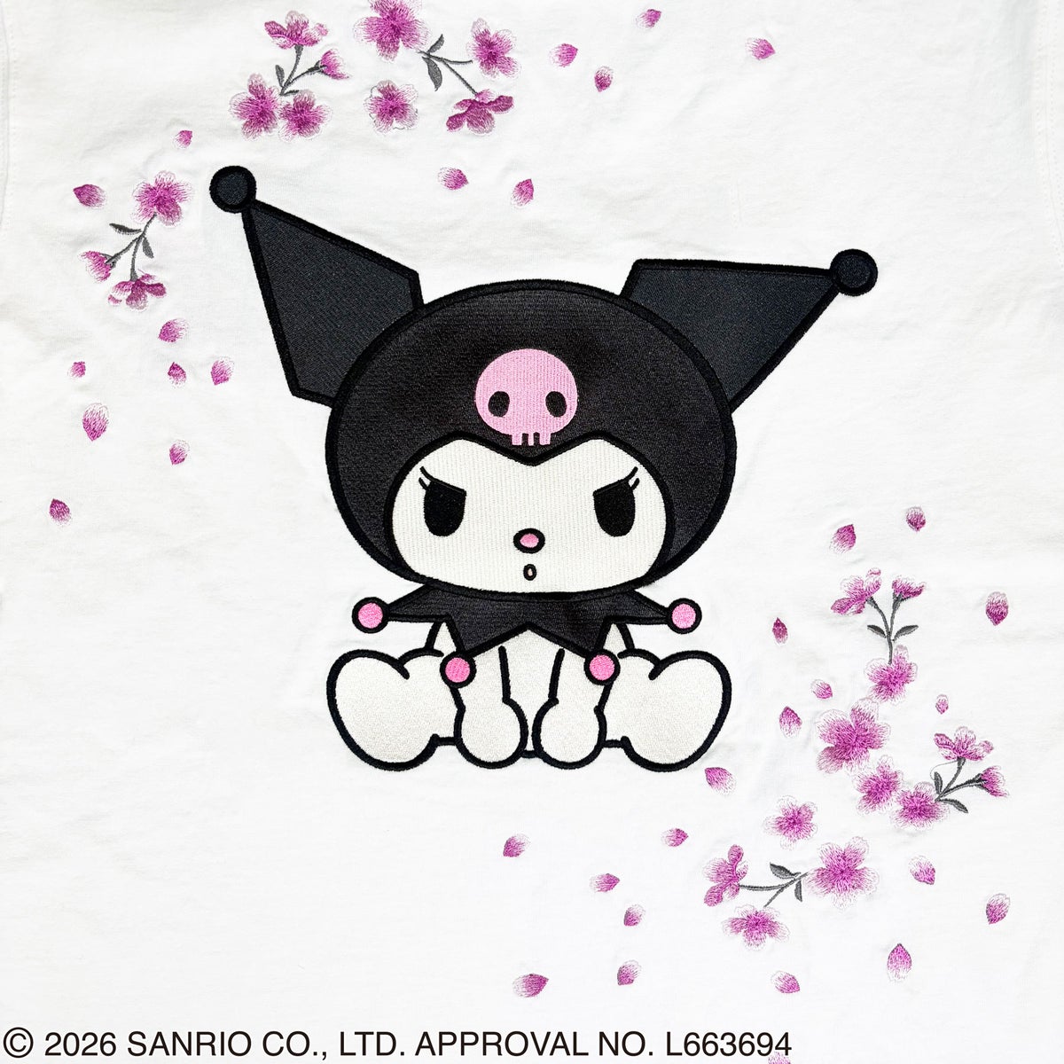 ＜予約＞【絡繰魂・粋×KUROMI】“KUROMI SAKURA”刺入りTシャツ