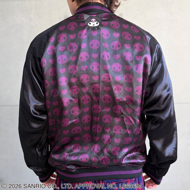 ＜予約＞【絡繰魂・粋×KUROMI】“KUROMI SAKURA”刺繍入りリバーシブルスカジャン