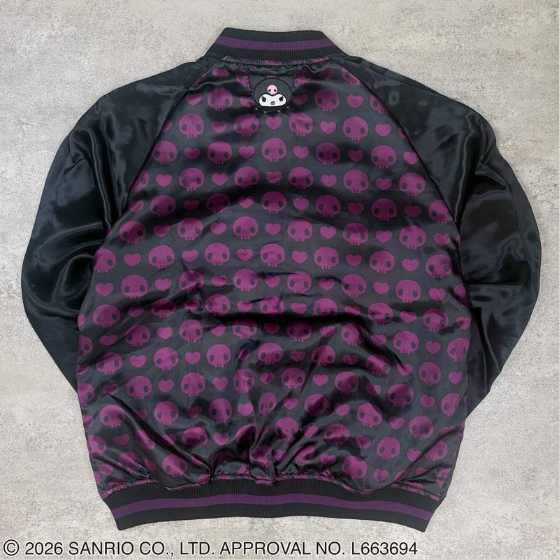 ＜予約＞【絡繰魂・粋×KUROMI】“KUROMI SAKURA”刺繍入りリバーシブルスカジャン