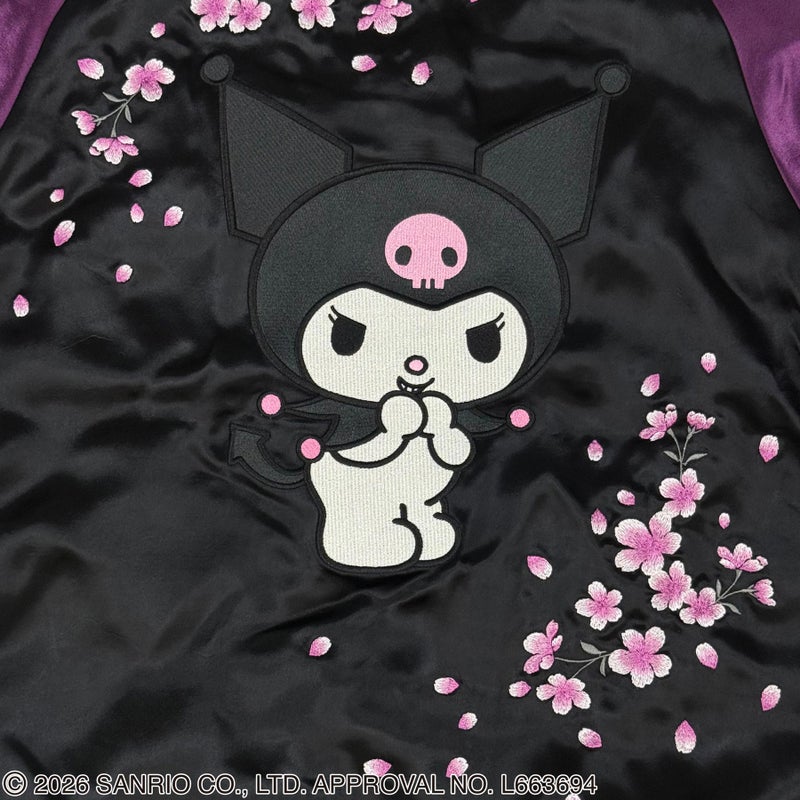 ＜予約＞【絡繰魂・粋×KUROMI】“KUROMI SAKURA”刺繍入りリバーシブルスカジャン