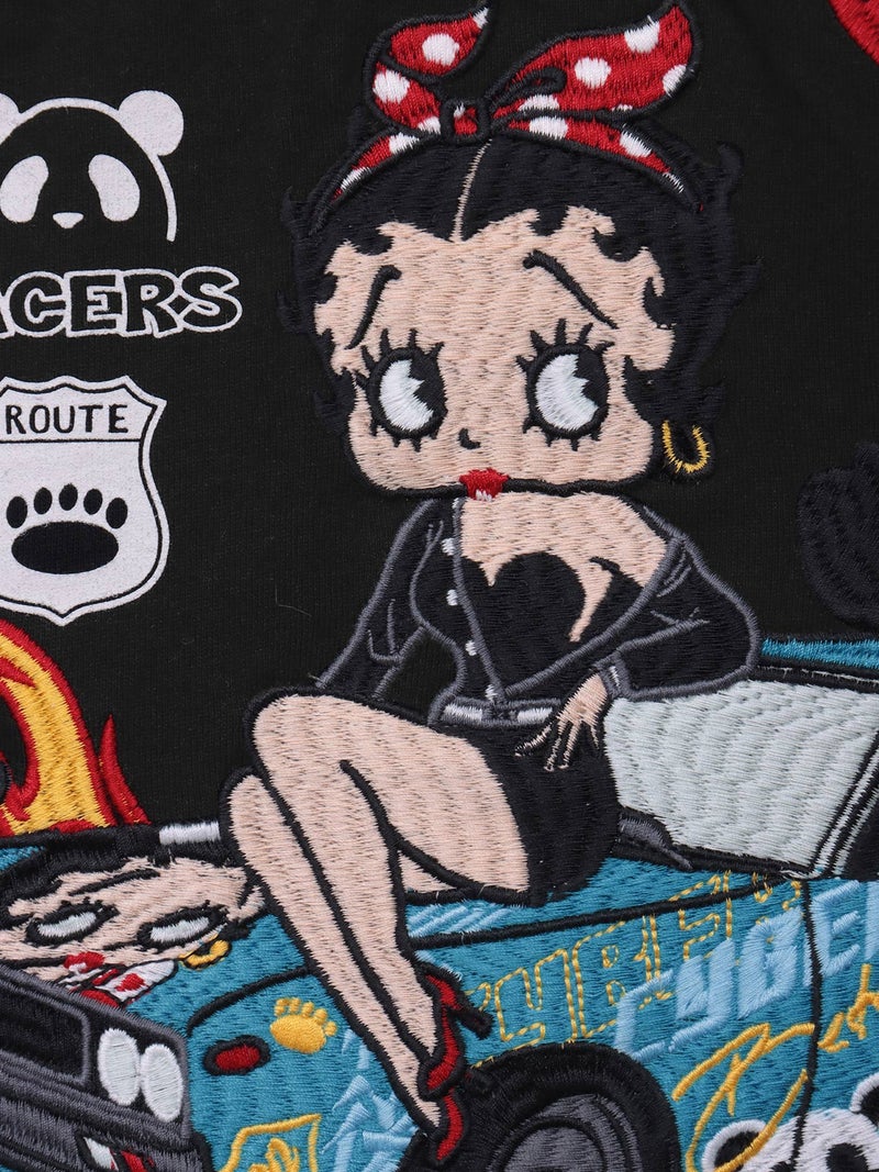 【PANDIESTA JAPAN×BETTY BOOP】“カスタムライド ベティ”刺繍入りTシャツ