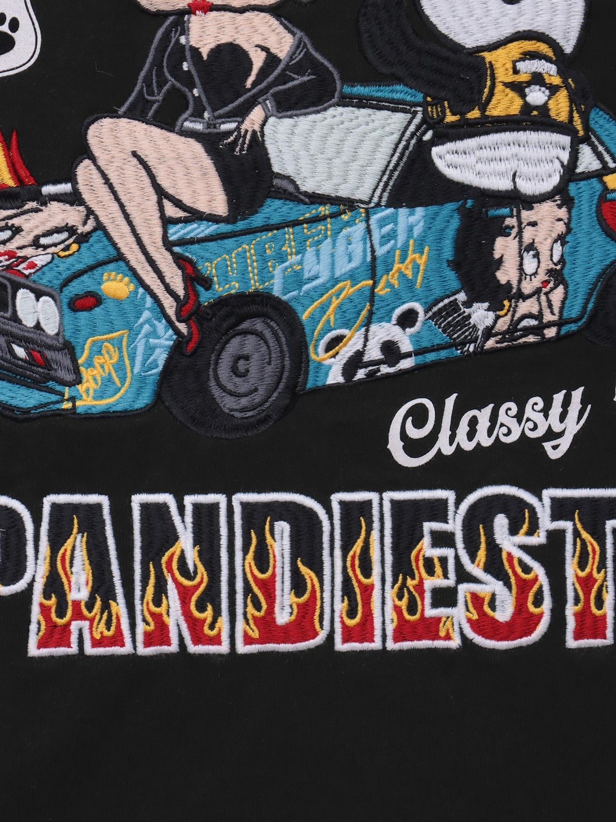 【PANDIESTA JAPAN×BETTY BOOP】“カスタムライド ベティ”刺繍入りTシャツ