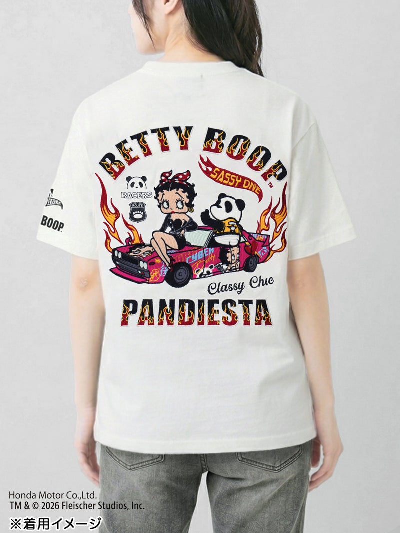 【PANDIESTA JAPAN×BETTY BOOP】“カスタムライド ベティ”刺繍入りTシャツ