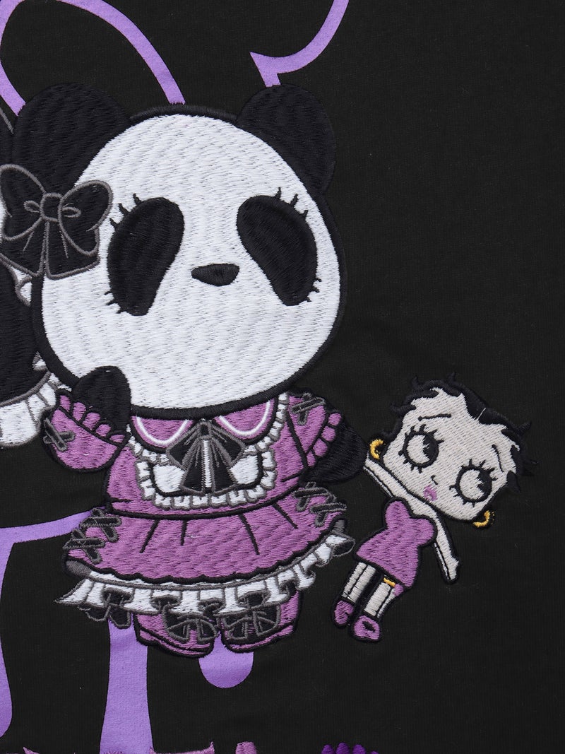 【PANDIESTA JAPAN×BETTY BOOP】“ゴスロリベティ”刺繍入りTシャツ