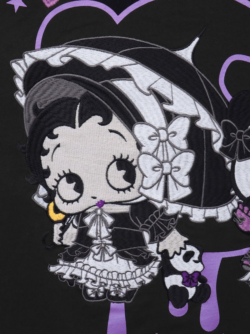 【PANDIESTA JAPAN×BETTY BOOP】“ゴスロリベティ”刺繍入りTシャツ