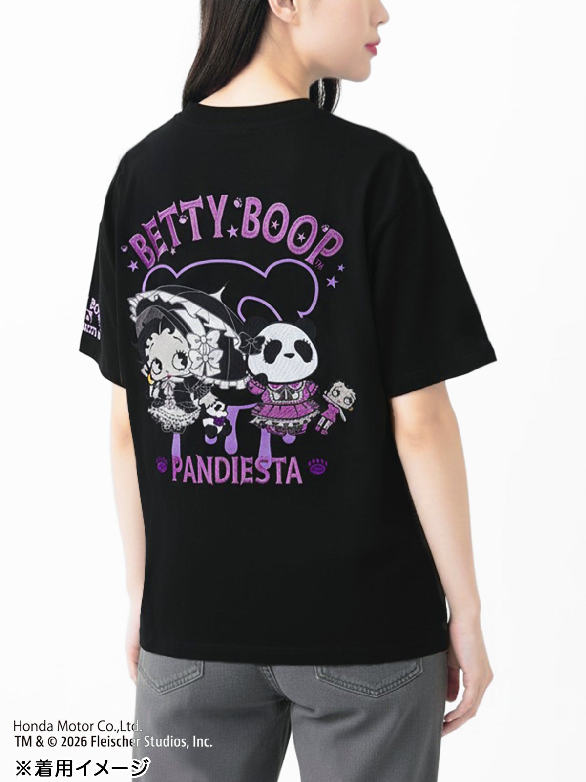 【PANDIESTA JAPAN×BETTY BOOP】“ゴスロリベティ”刺繍入りTシャツ