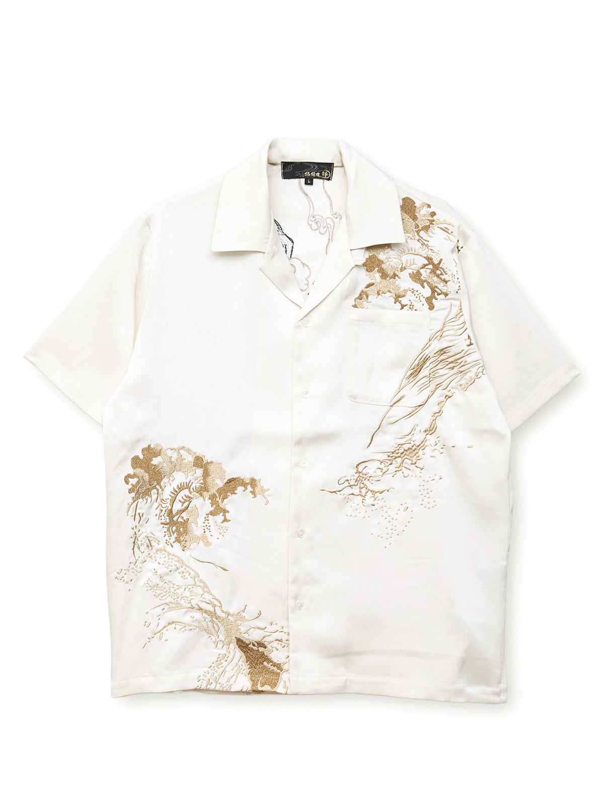 【絡繰魂・粋】“八咫烏”刺繍入り半袖シャツ