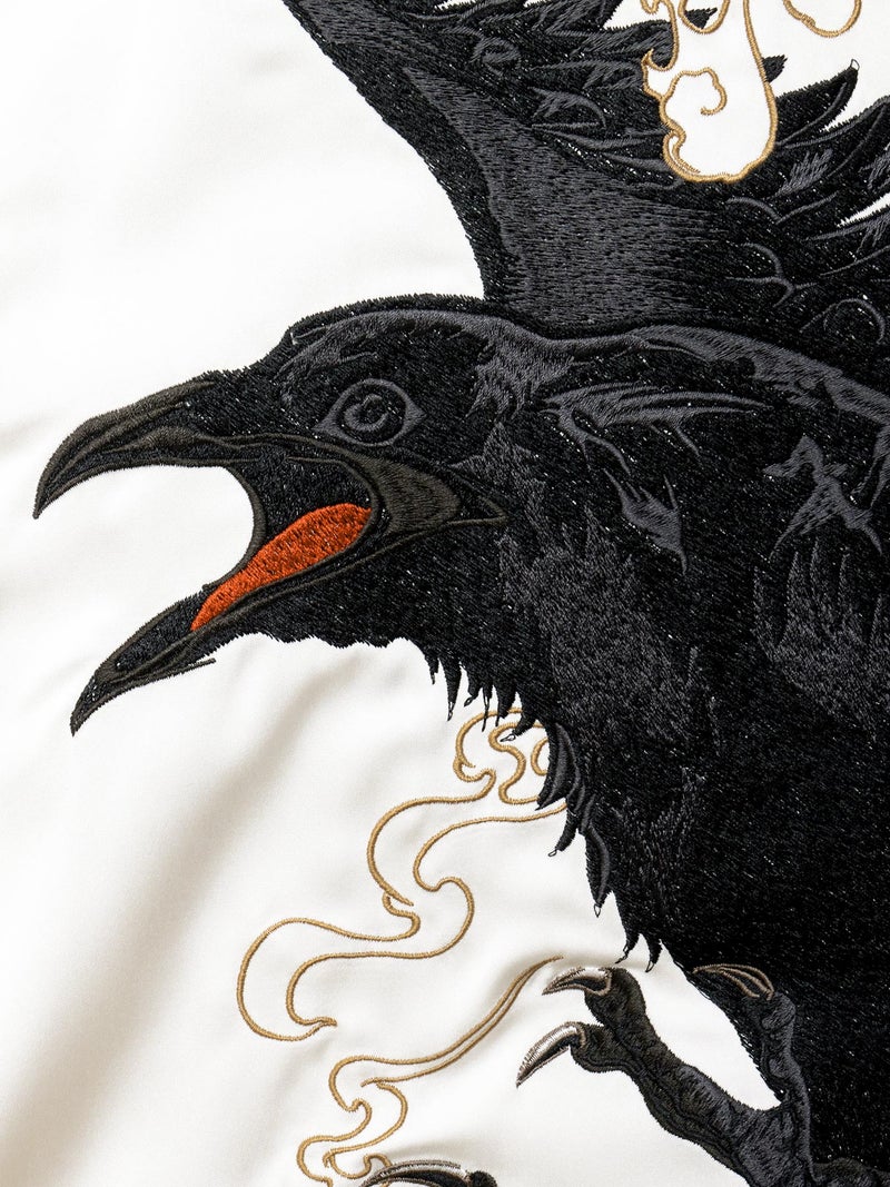 【絡繰魂・粋】“八咫烏”刺繍入り半袖シャツ