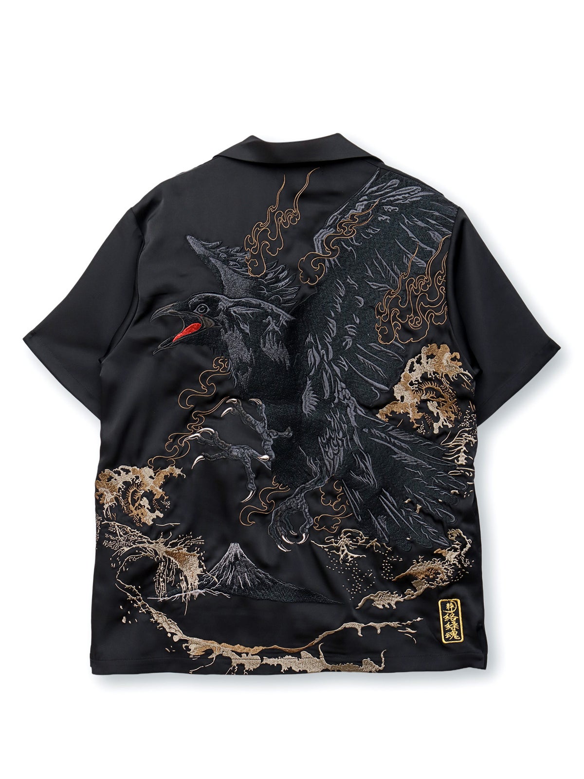 【絡繰魂・粋】“八咫烏”刺繍入り半袖シャツ