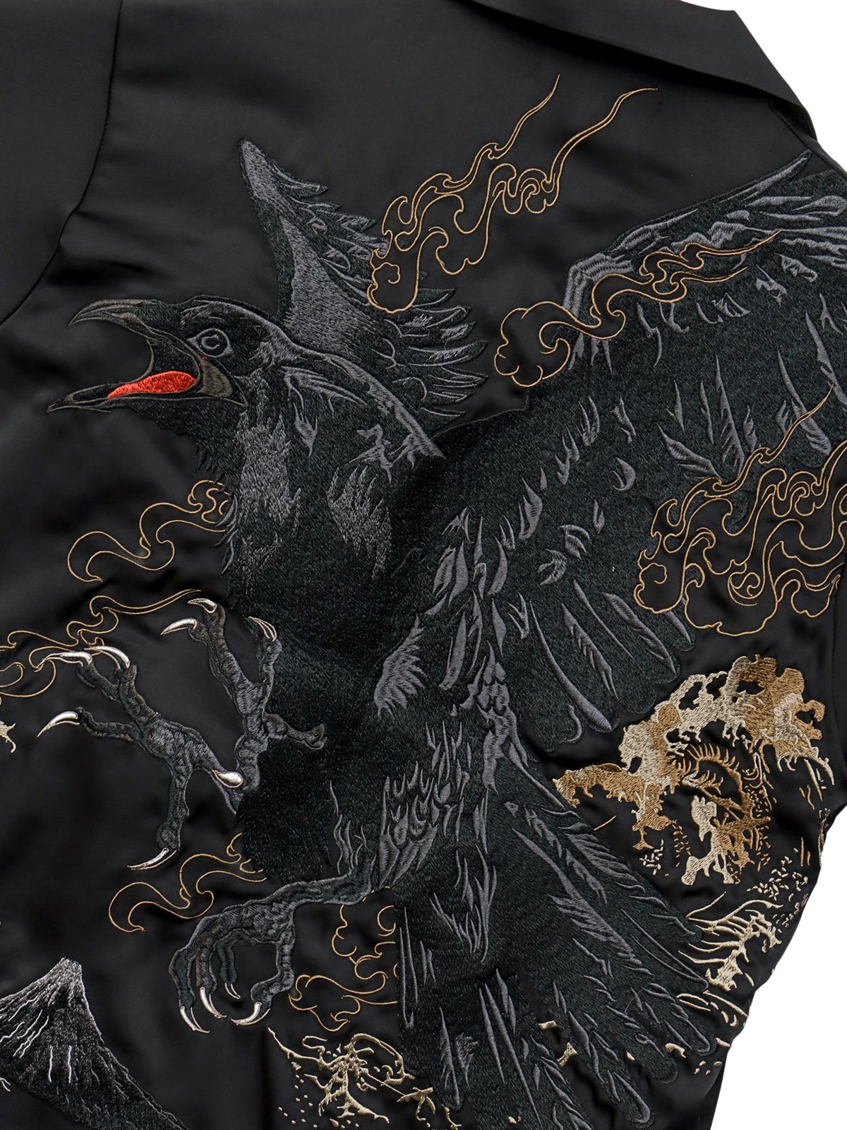 【絡繰魂・粋】“八咫烏”刺繍入り半袖シャツ