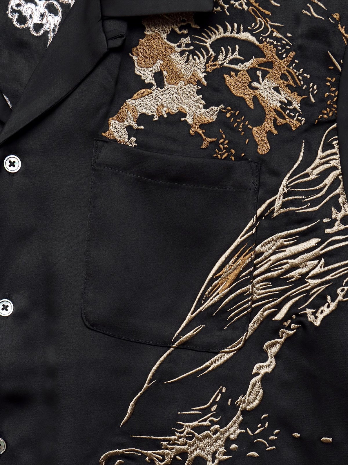 【絡繰魂・粋】“八咫烏”刺繍入り半袖シャツ