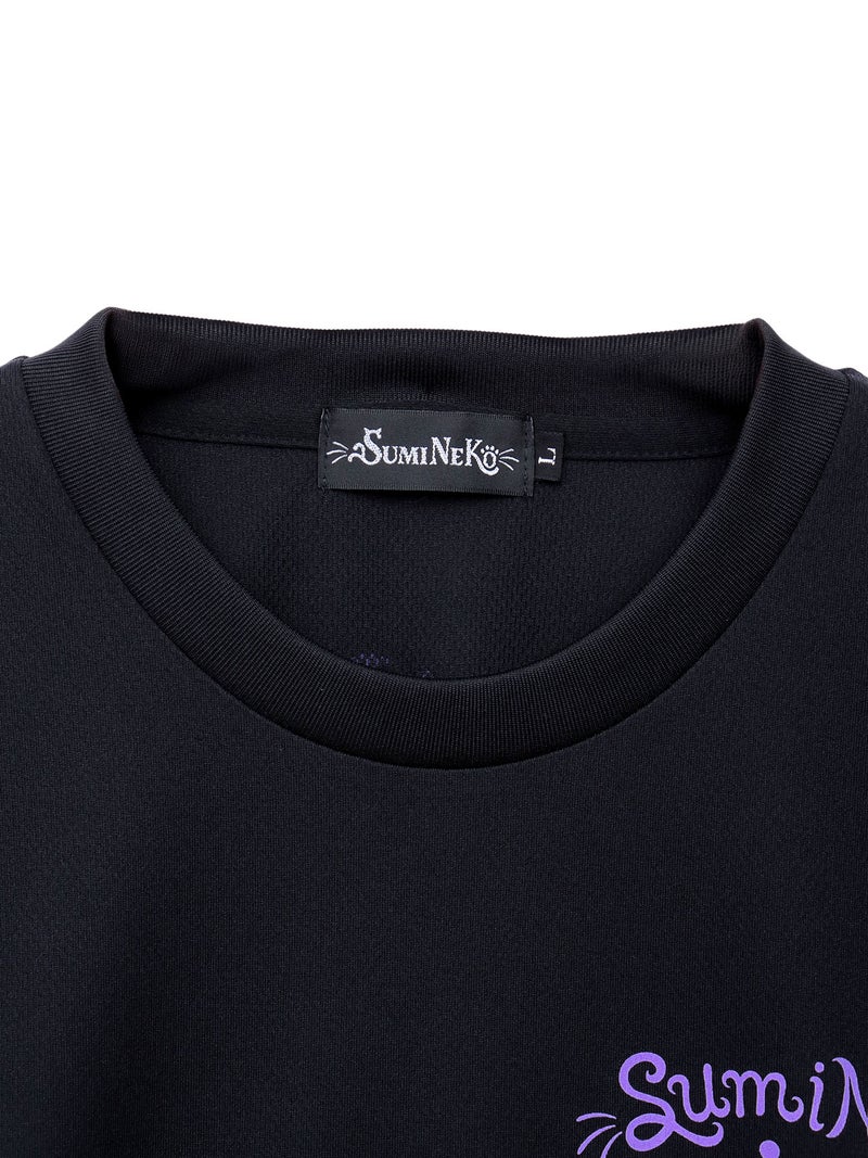 【SUMINEKO】“眠り墨猫”プリントDRY素材Tシャツ