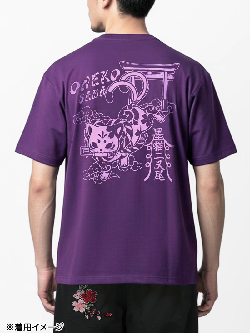 【SUMINEKO】“お猫様”プリントDRY素材Tシャツ