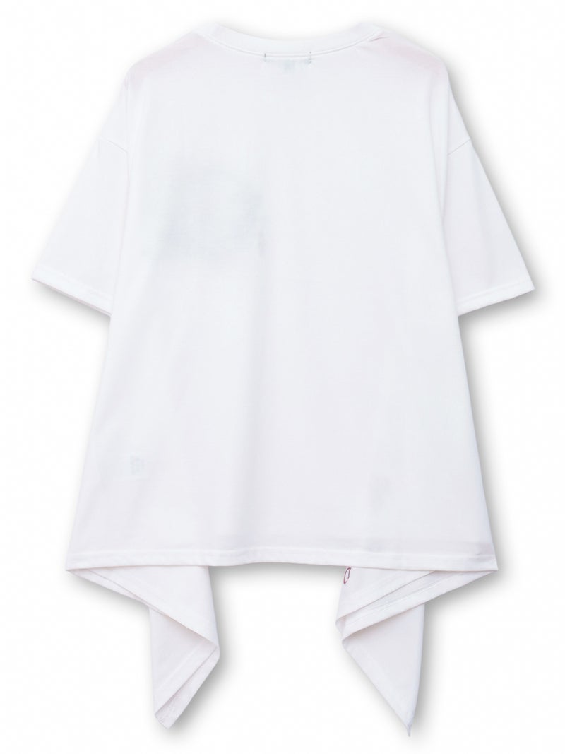  【雅結】桜刺繍イレヘムTシャツ