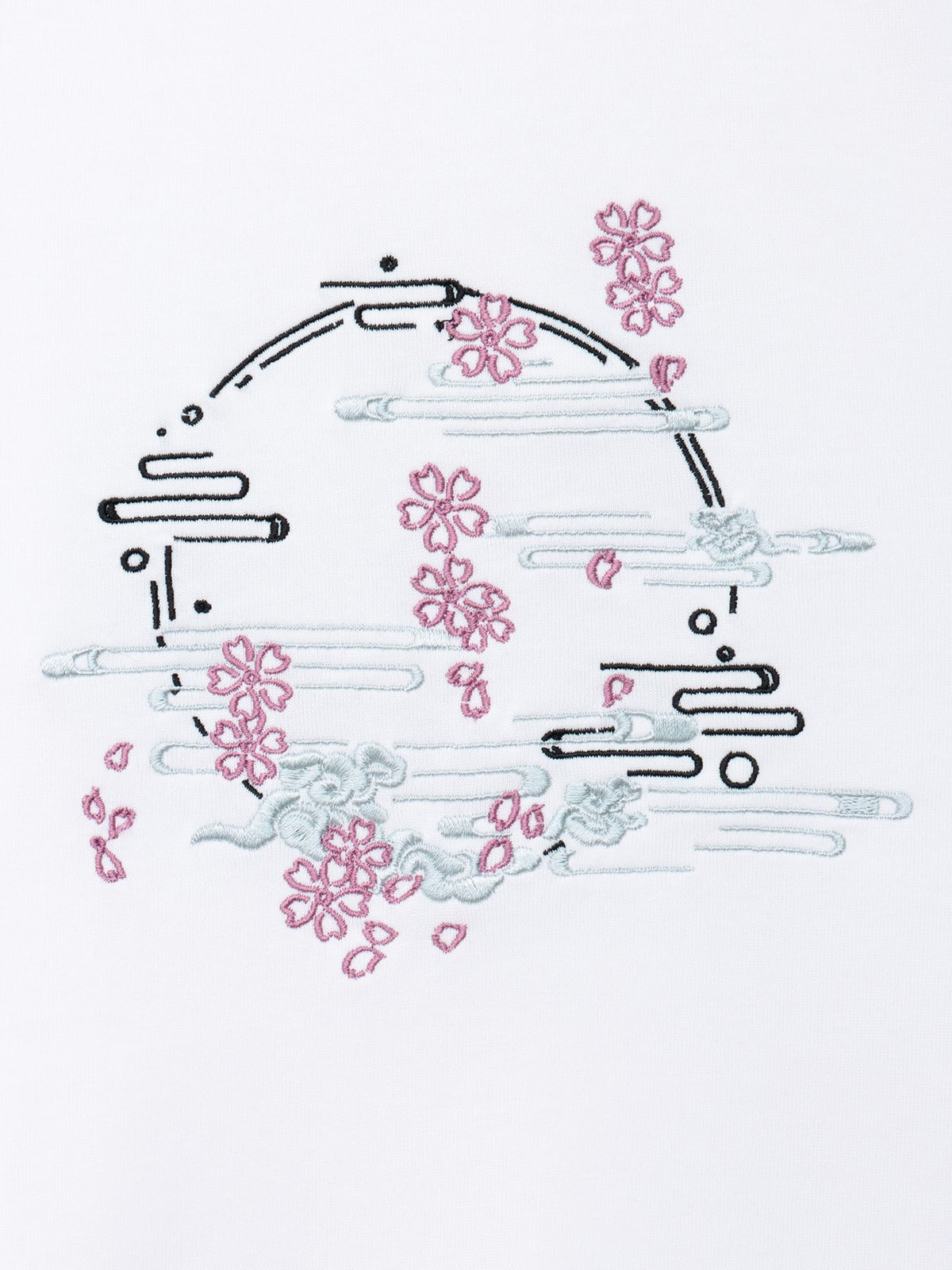  【雅結】桜刺繍イレヘムTシャツ