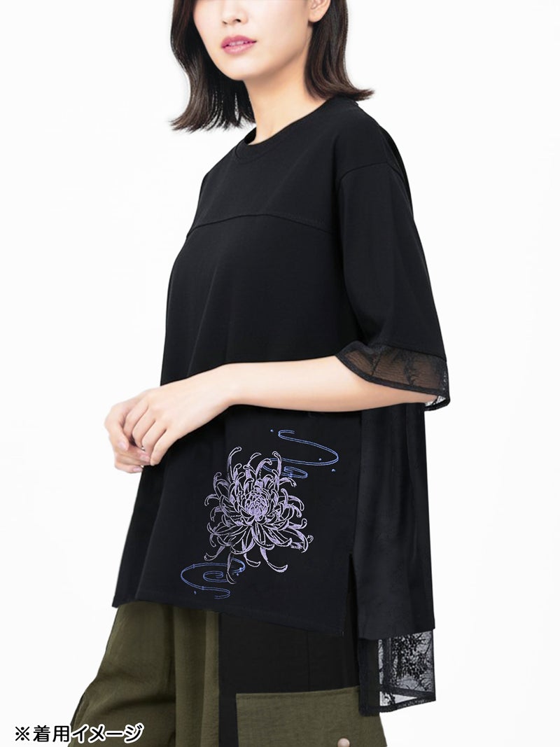 【雅結】菊流水 刺繍入りTシャツ
