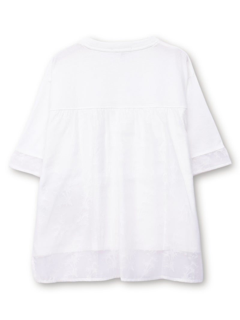  【雅結】菊流水 刺繍入りTシャツ