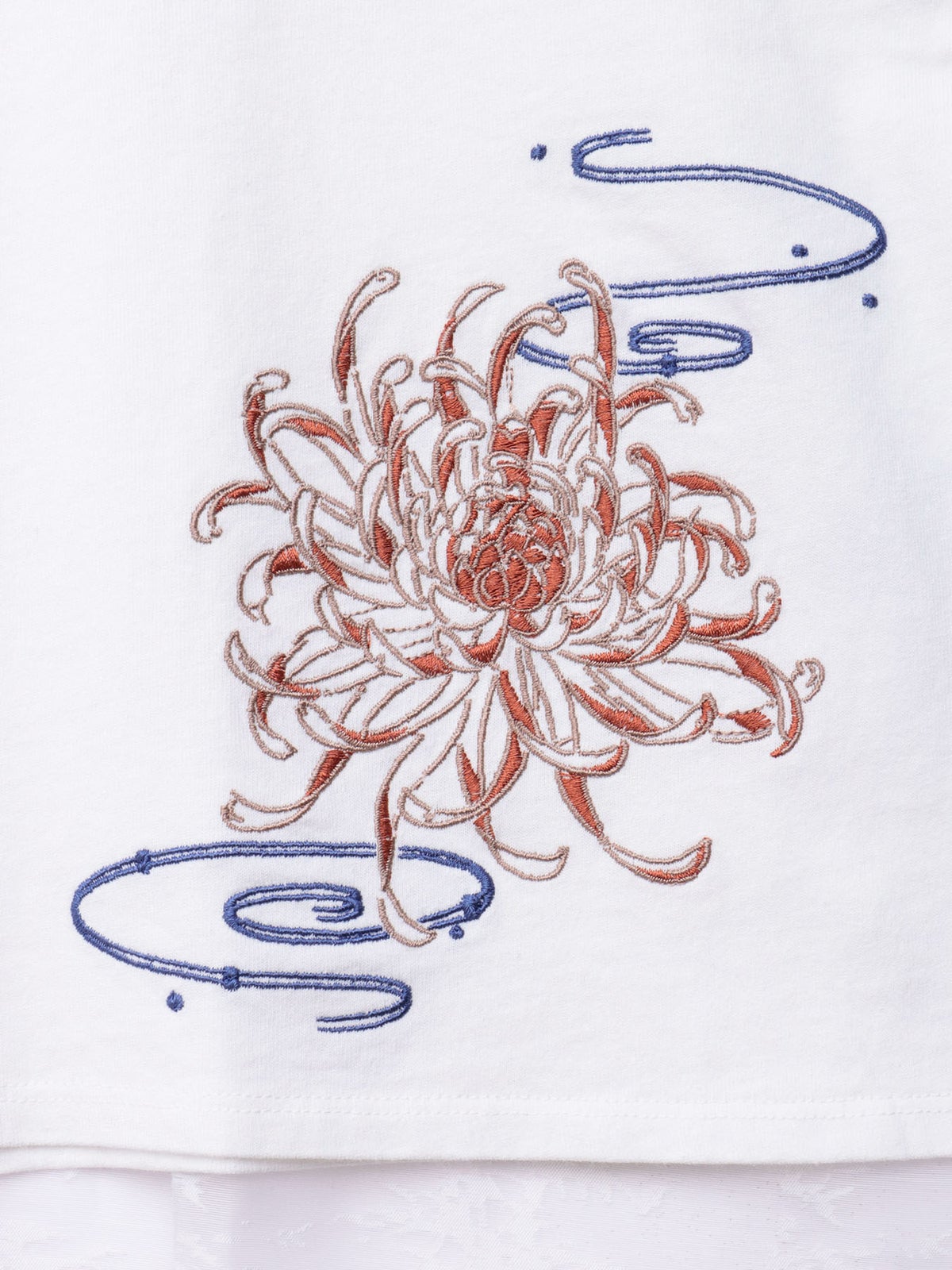  【雅結】菊流水 刺繍入りTシャツ