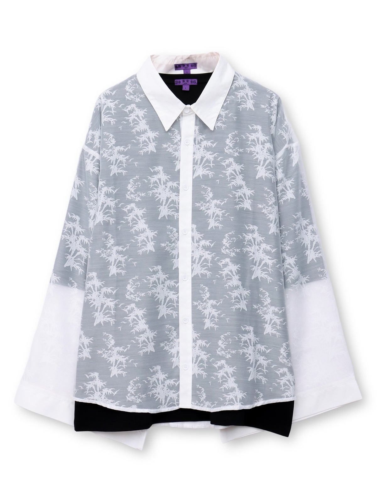 【雅結-EN-】竹柄着物袖レースシャツアンサブル