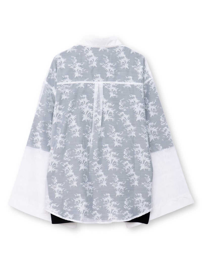 【雅結-EN-】竹柄着物袖レースシャツアンサブル