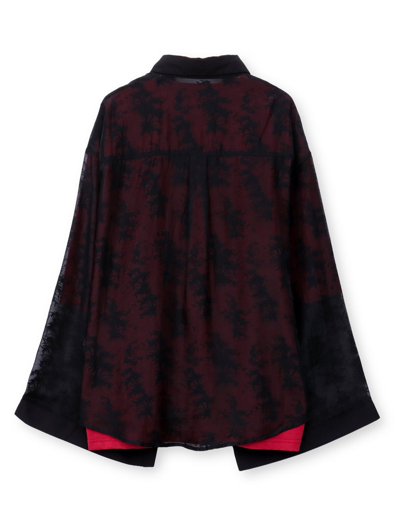 【雅結-EN-】竹柄着物袖レースシャツアンサブル