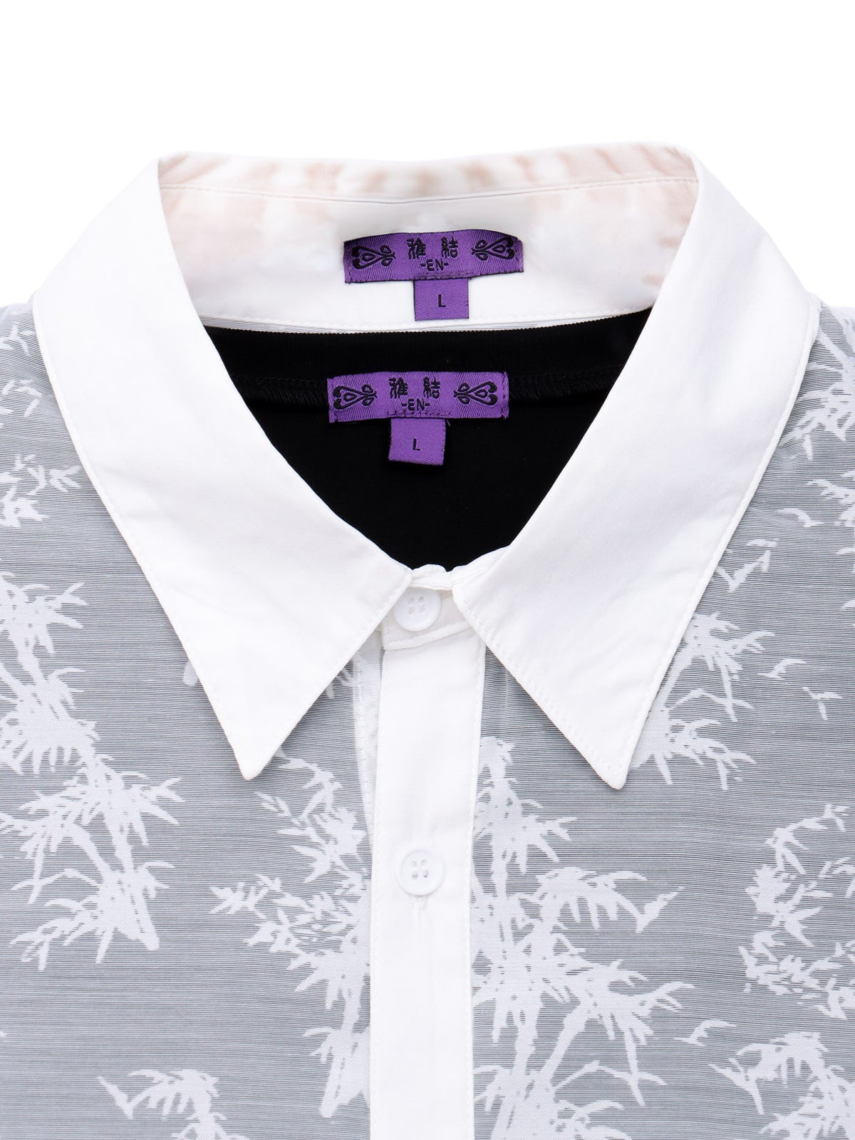 【雅結-EN-】竹柄着物袖レースシャツアンサブル