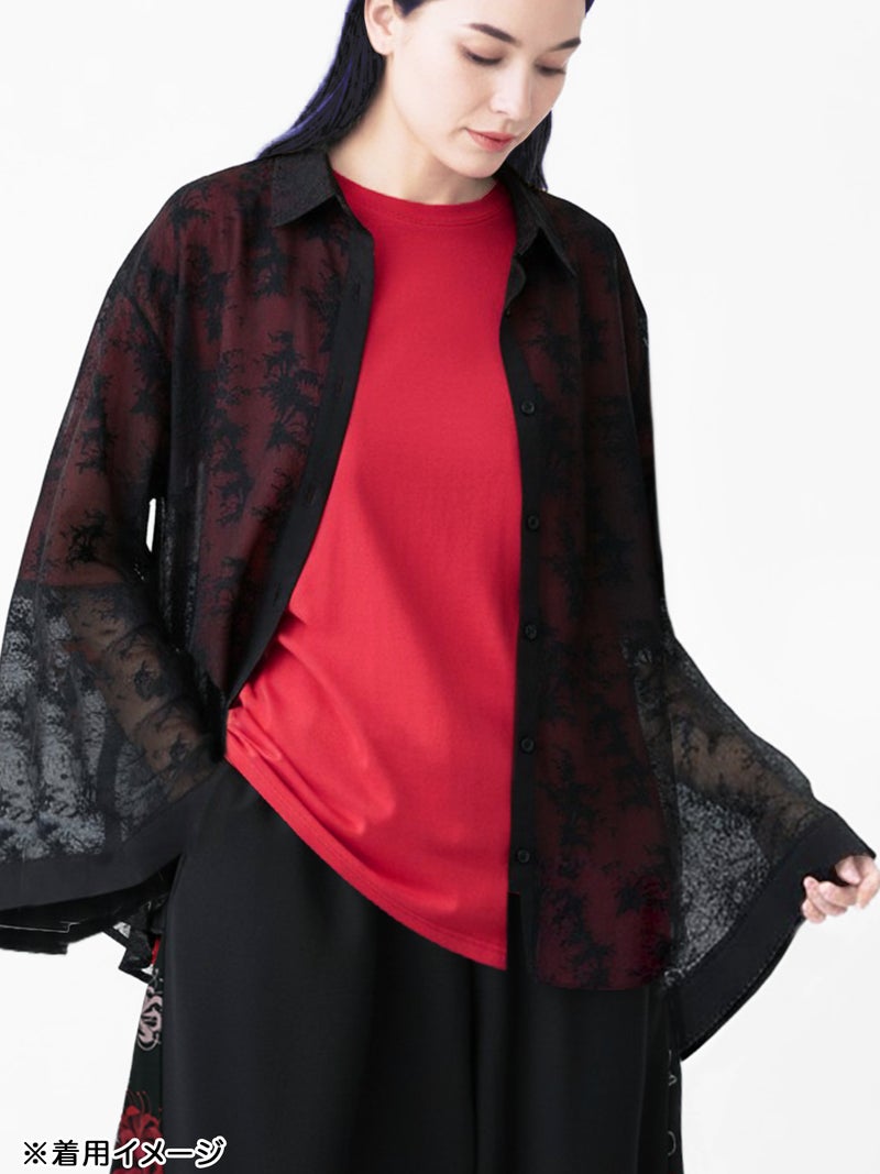 【雅結-EN-】竹柄着物袖レースシャツアンサブル