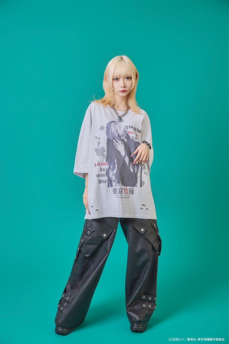  【P.N UNDERGROUND×東京喰種】“金木研”ダメージTシャツ