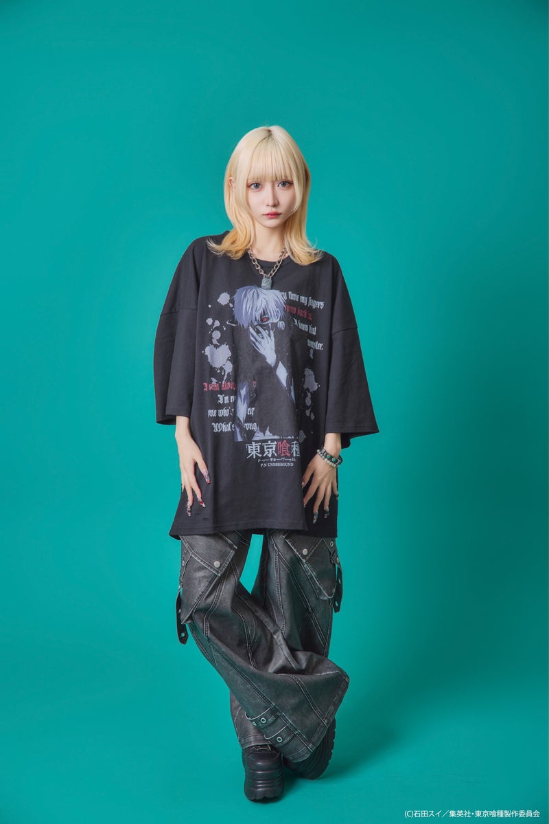  【P.N UNDERGROUND×東京喰種】“金木研”ダメージTシャツ