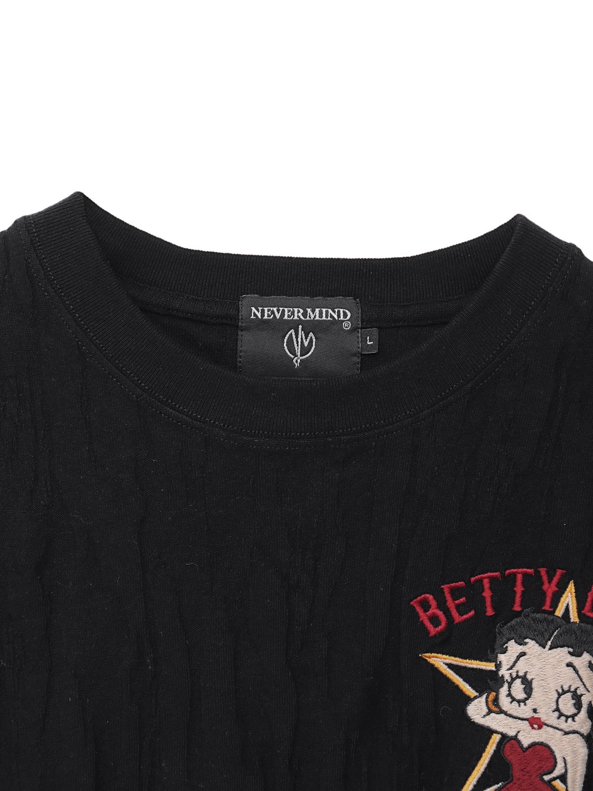 【BETTY BOOP】“ベティ＆パジー”刺繍入りジャガードTシャツ