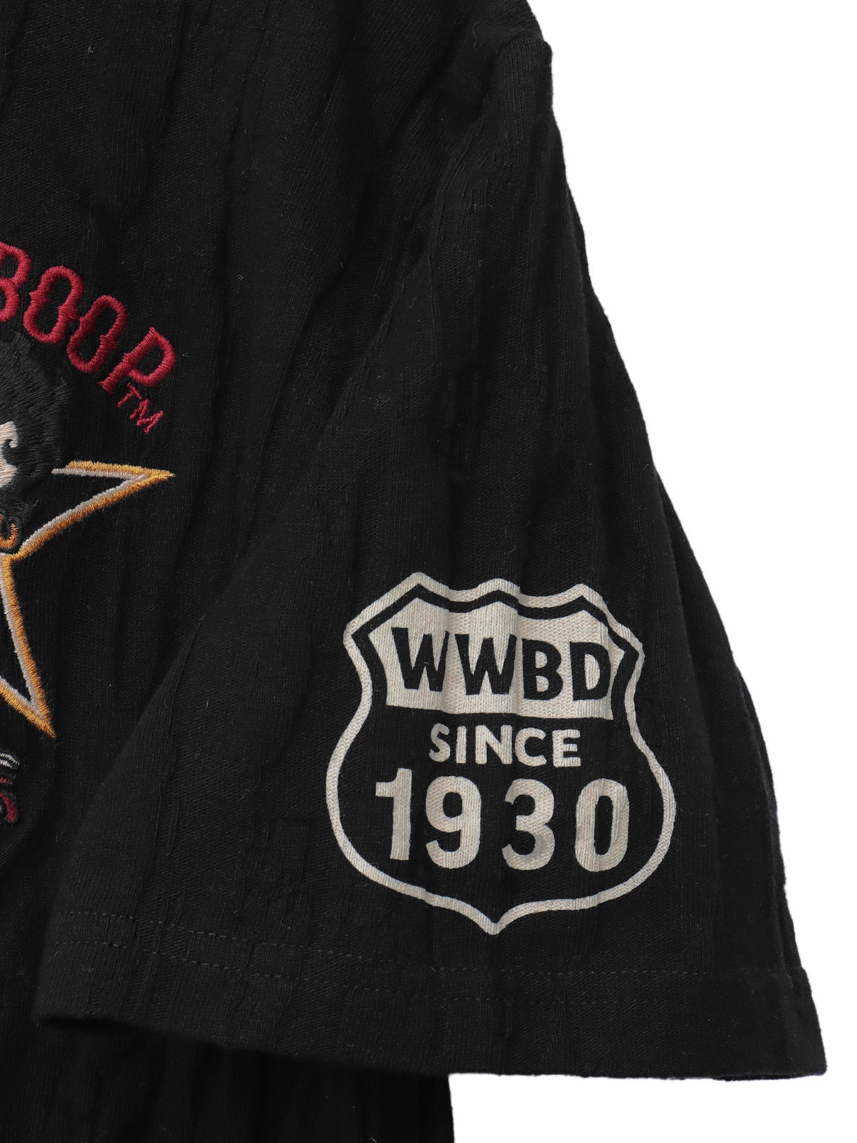 【BETTY BOOP】“ベティ＆パジー”刺繍入りジャガードTシャツ