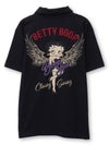 【BETTY BOOP】“ウィングベティ”刺繍入り半袖ポロシャツ