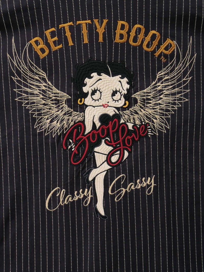 【BETTY BOOP】“ウィングベティ”刺繍入り半袖ポロシャツ