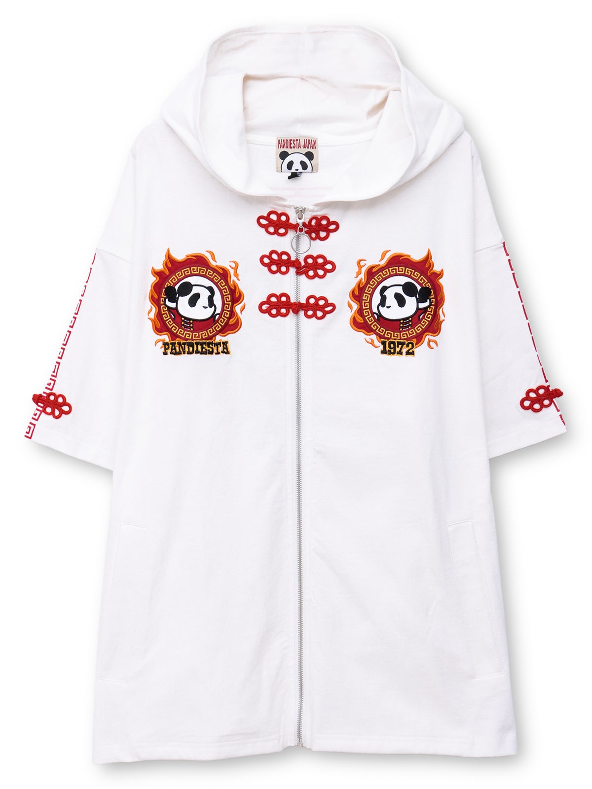 【PANDIESTA JAPAN】“肉まんパンダさん”刺繍入りなりきり半袖ZIPパーカー