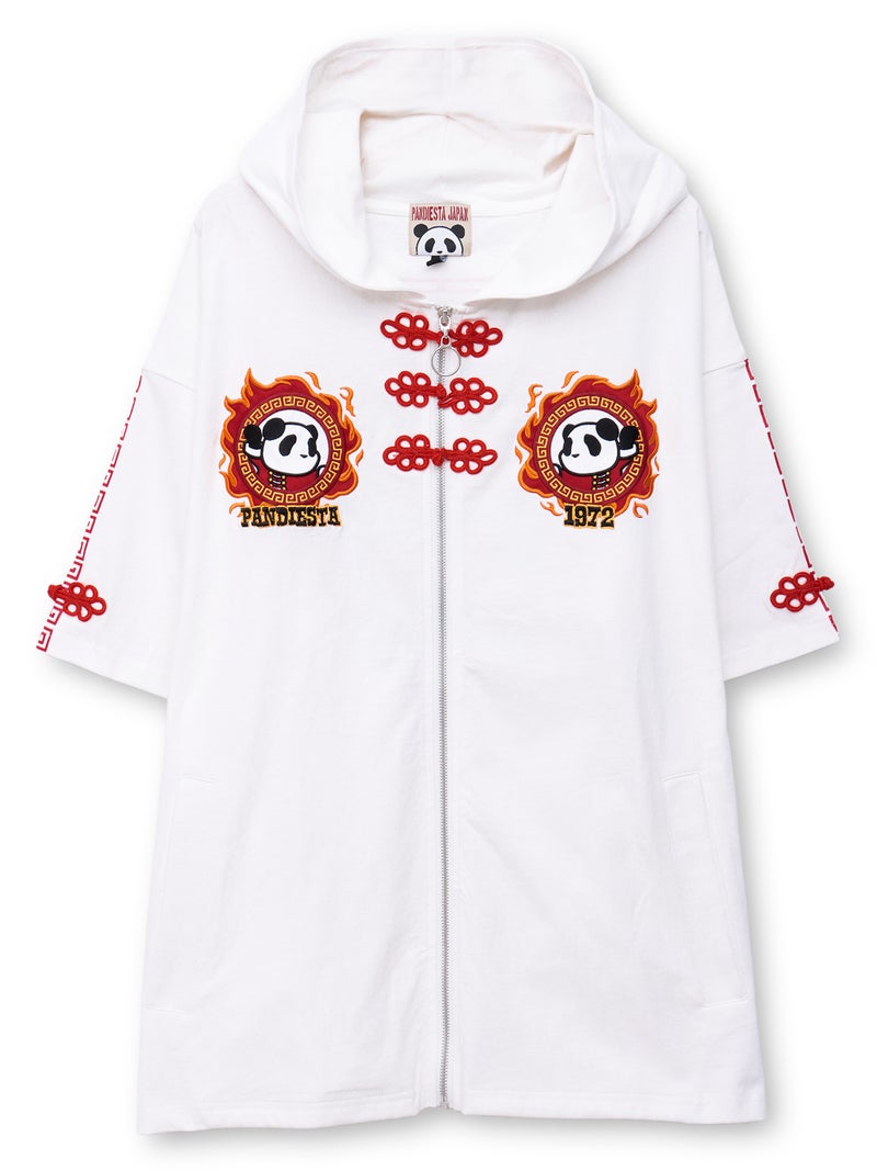 【PANDIESTA JAPAN】“肉まんパンダさん”刺繍入りなりきり半袖ZIPパーカー