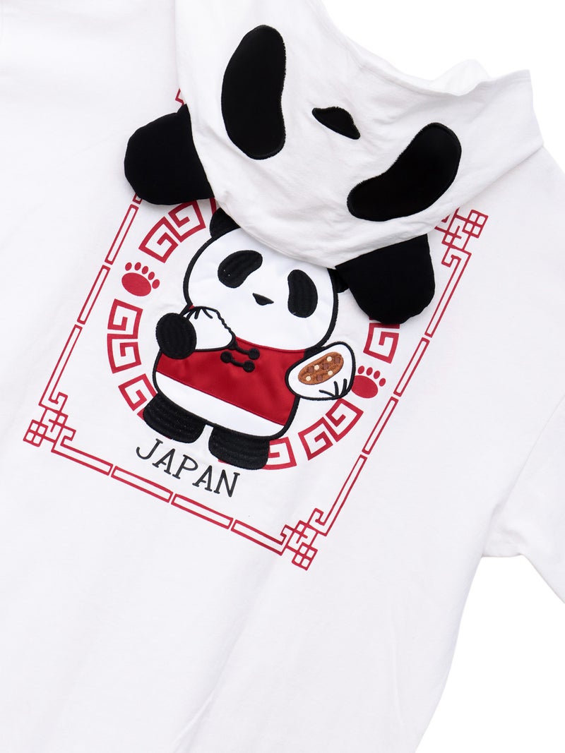 【PANDIESTA JAPAN】“肉まんパンダさん”刺繍入りなりきり半袖ZIPパーカー