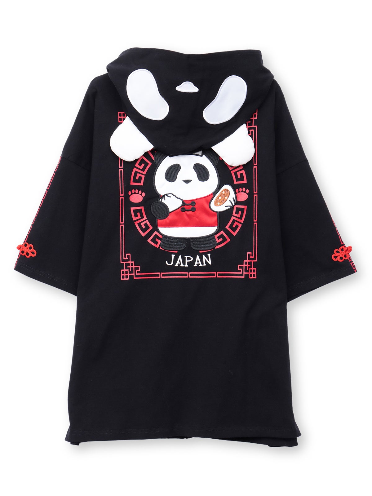 【PANDIESTA JAPAN】“肉まんパンダさん”刺繍入りなりきり半袖ZIPパーカー