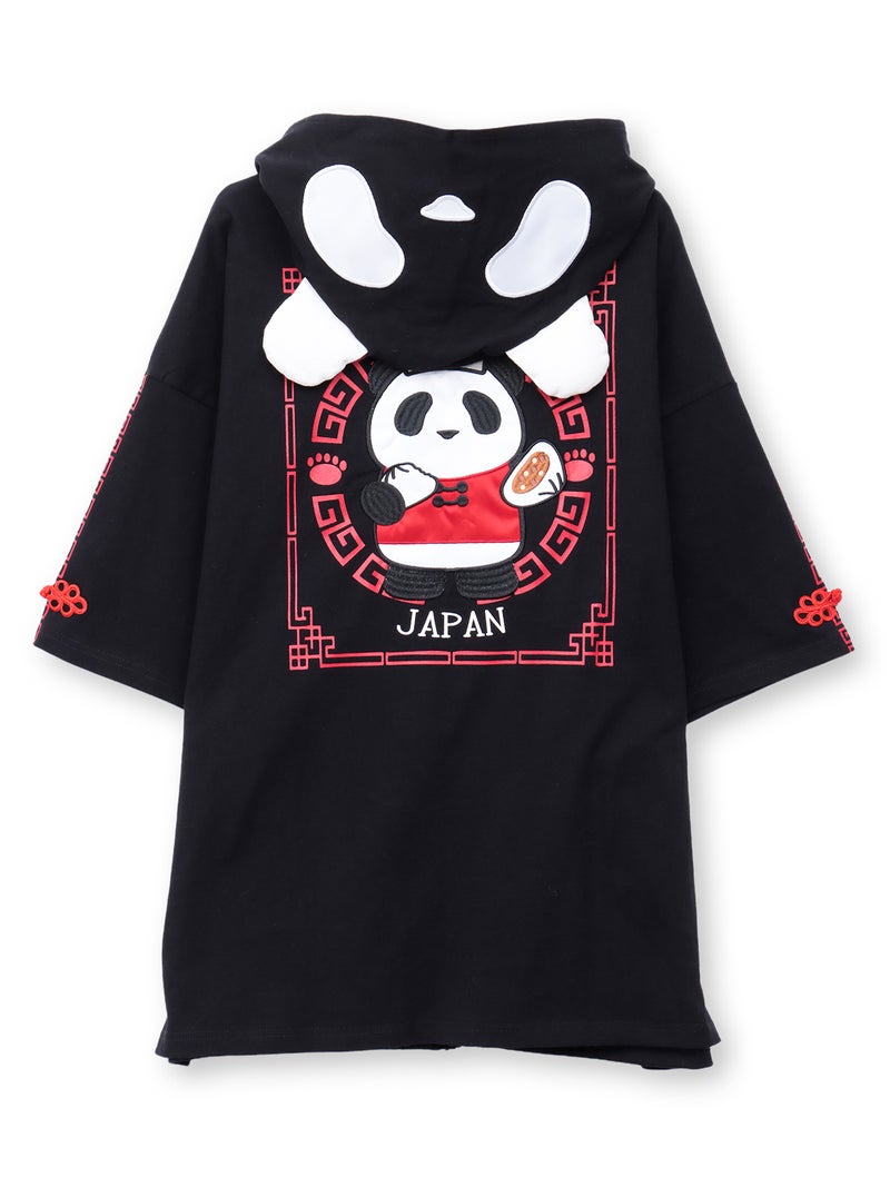 【PANDIESTA JAPAN】“肉まんパンダさん”刺繍入りなりきり半袖ZIPパーカー