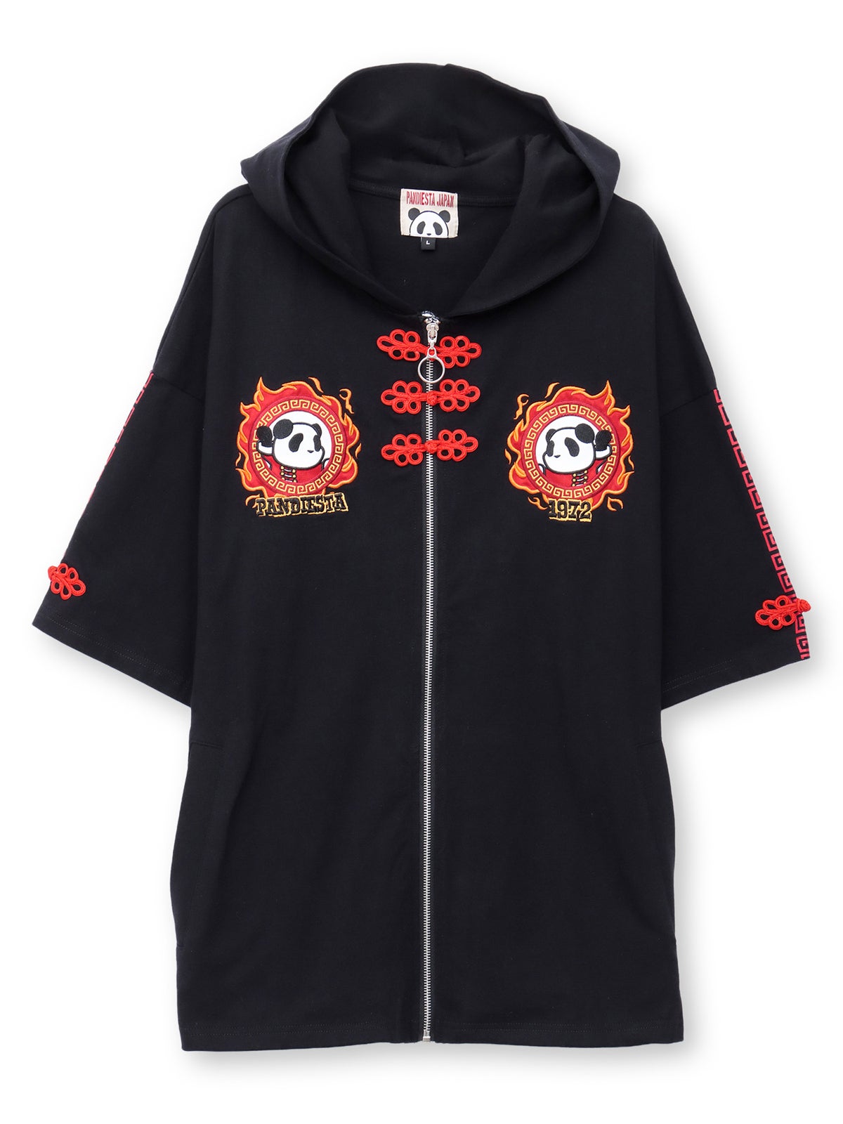 【PANDIESTA JAPAN】“肉まんパンダさん”刺繍入りなりきり半袖ZIPパーカー
