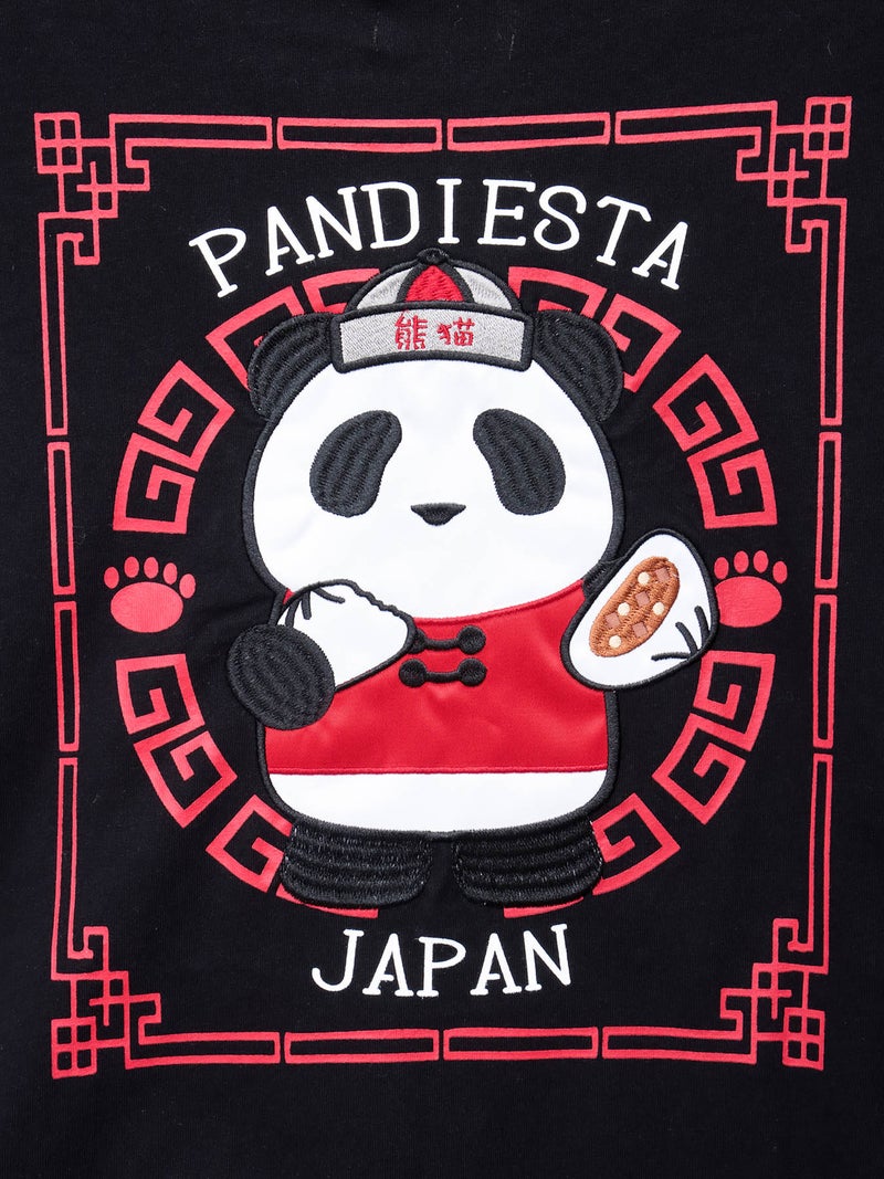 【PANDIESTA JAPAN】“肉まんパンダさん”刺繍入りなりきり半袖ZIPパーカー