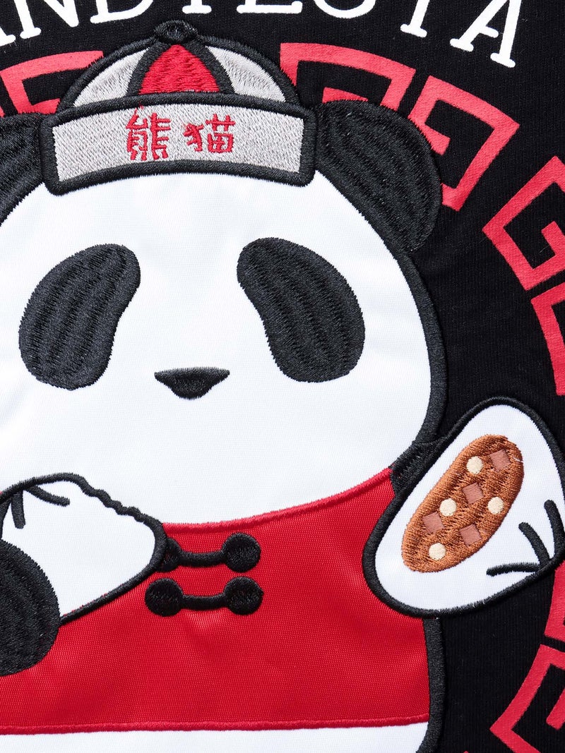 【PANDIESTA JAPAN】“肉まんパンダさん”刺繍入りなりきり半袖ZIPパーカー