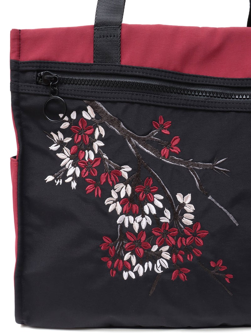 【雅結】桜刺繍入り2WAYトートバッグ