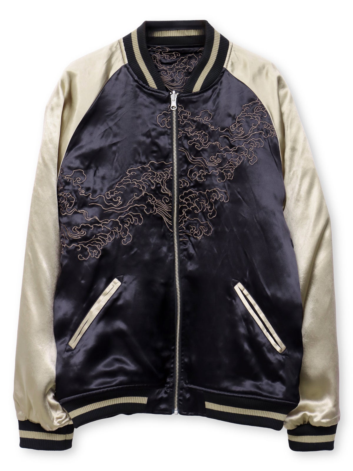 【絡繰魂・粋】“妖気九尾”総刺繍リバーシブルスカジャン