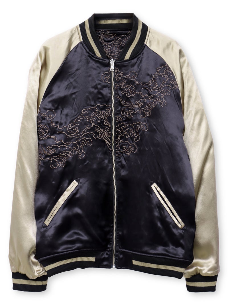 【絡繰魂・粋】“妖気九尾”総刺繍リバーシブルスカジャン