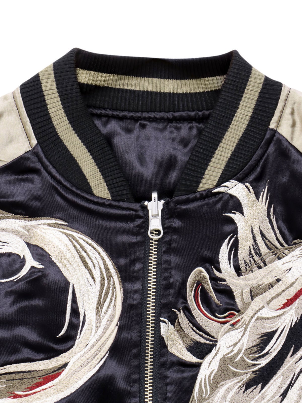 【絡繰魂・粋】“妖気九尾”総刺繍リバーシブルスカジャン