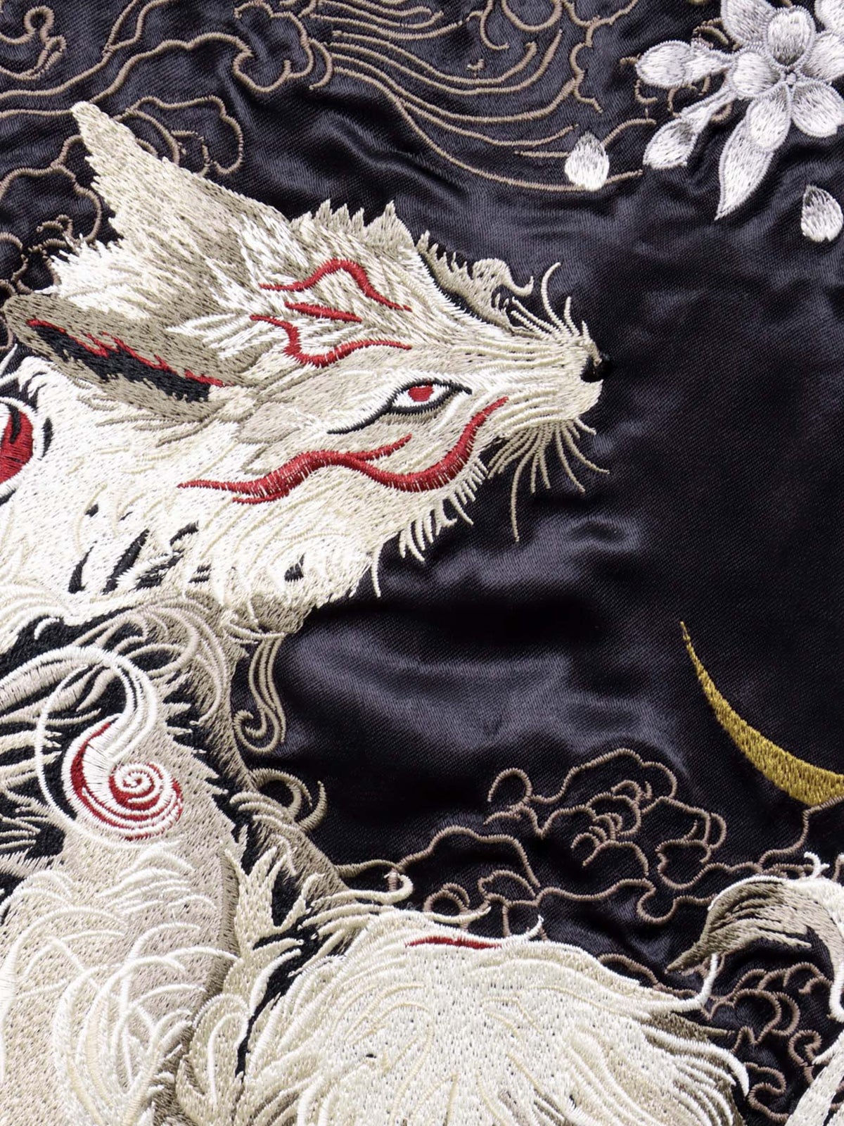 【絡繰魂・粋】“妖気九尾”総刺繍リバーシブルスカジャン