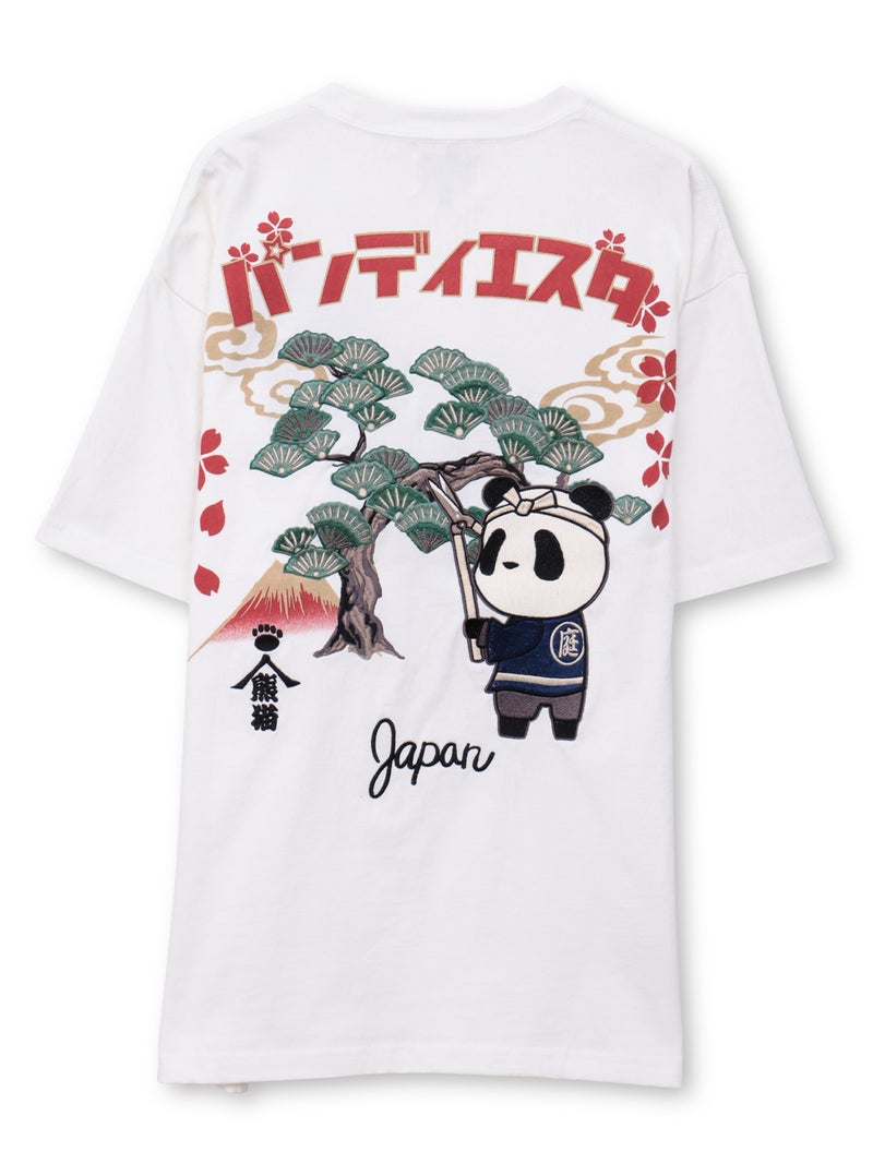 【PANDIESTA JAPAN】“造園パンダ”刺繍入りTシャツ